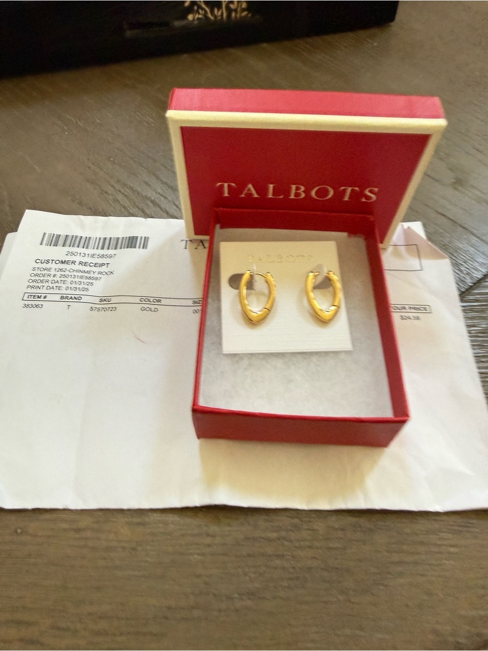 Talbots Gold V-Shaped Hoop Earrings